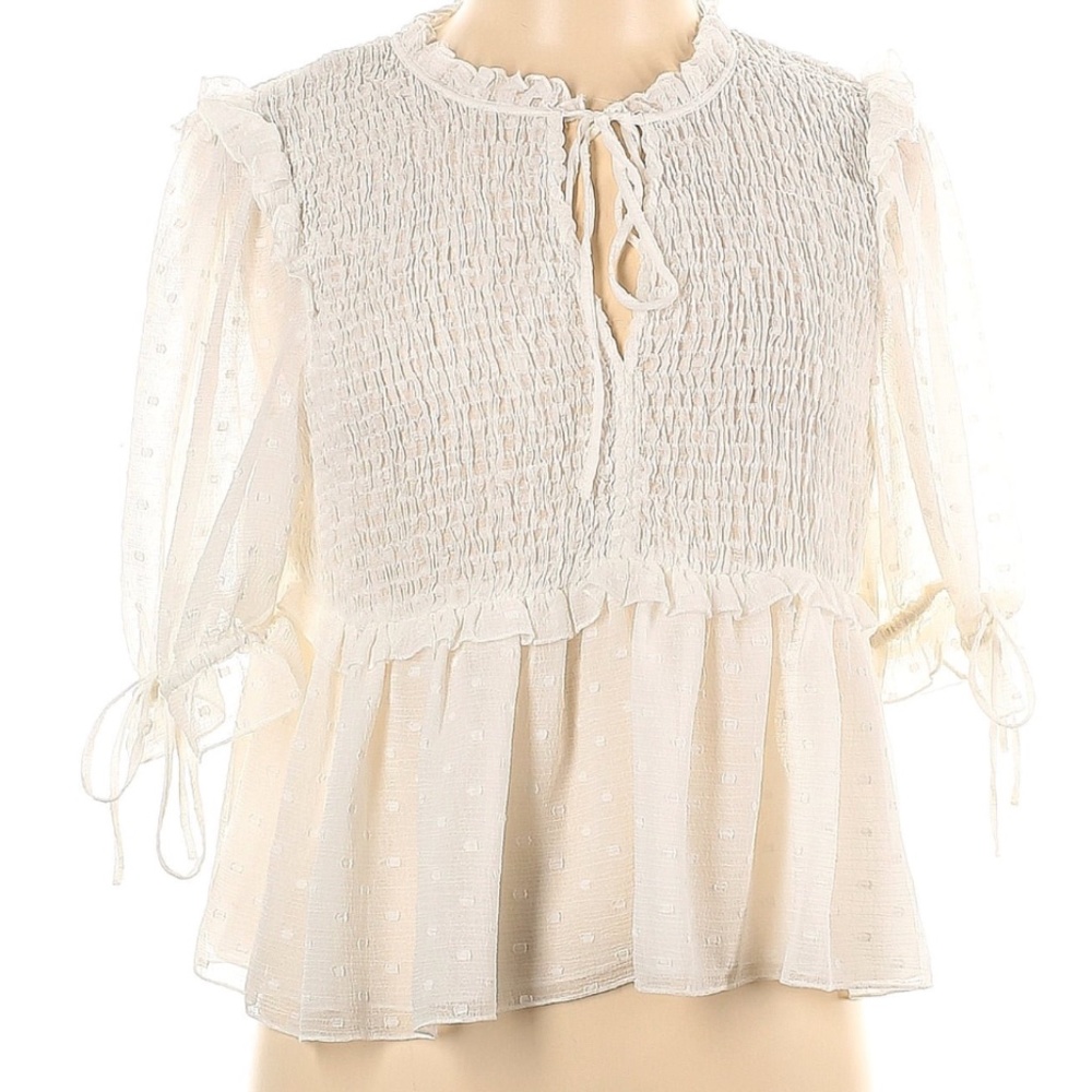 NWT Zara | White Long Sleeve Blouse